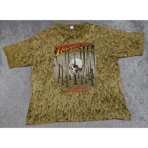 Vintage Indiana Jones Adventure T-Shirt Men's L/XL Brown Temple Of Forbidden Eve